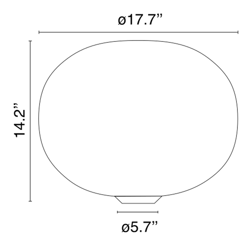 Glo-Ball Table Lamp by Flos, size drawing: Glo-Ball Basic 2