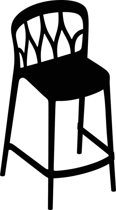 Galaxy Bar Stool by Bontempi, size drawing: 34.61