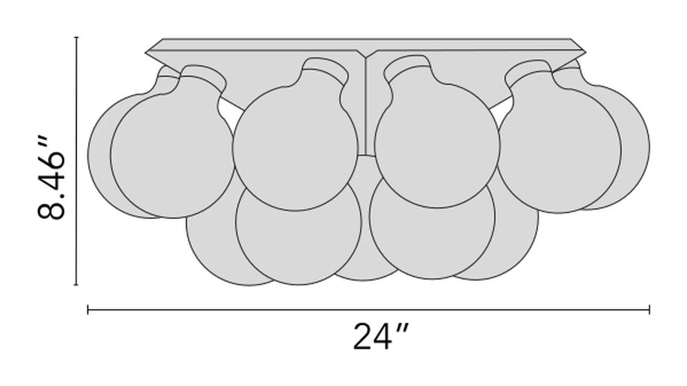 Taraxacum 88 Wall/Ceiling Lamp by Flos, size drawing