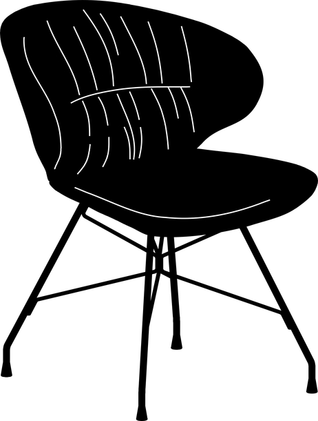 Drop Chair by Bontempi, size drawing: 34.83