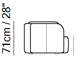 Deep Sectional by Natuzzi Italia, size drawing