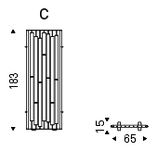 Privé Room Divider by Cattelan Italia, size drawing 2