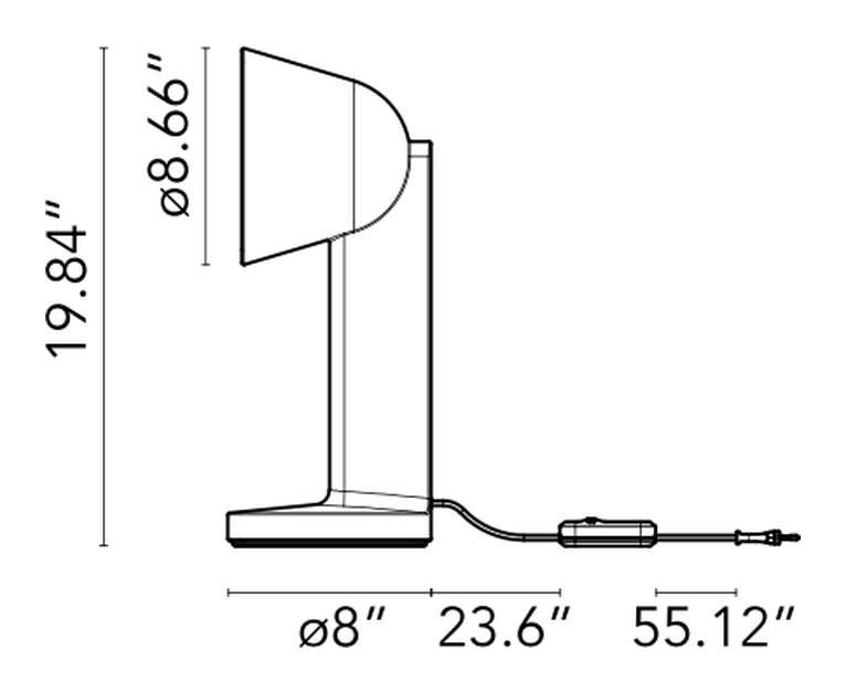 Céramique Table Lamp by Flos, size drawing: Céramique Side