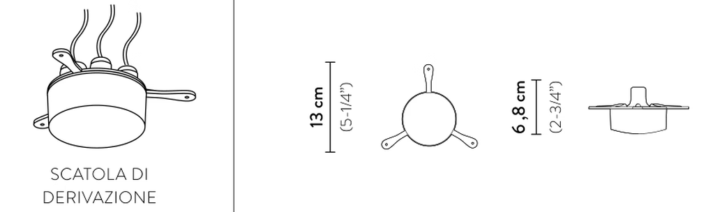 Nuvem Outdoor Lighting System by Slamp, size drawing: Junction Case