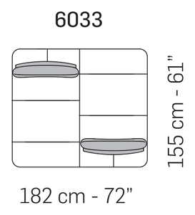 Pacific Square Sofa by Nicoline, size drawing 4