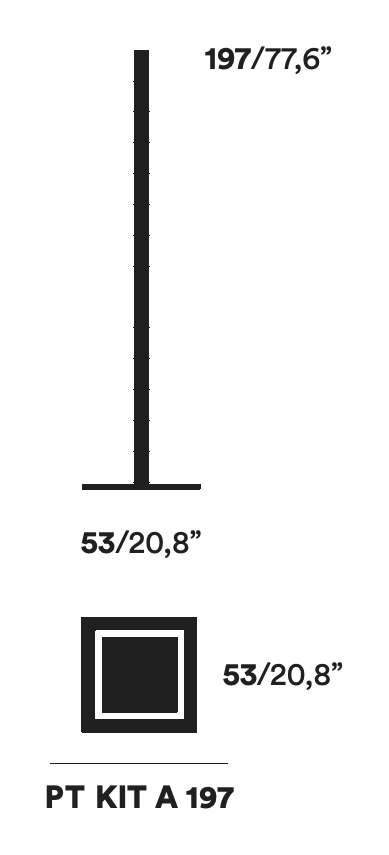 Ptolomeo x4 Bookcase by Opinion Ciatti, size drawing: PT KIT A 197