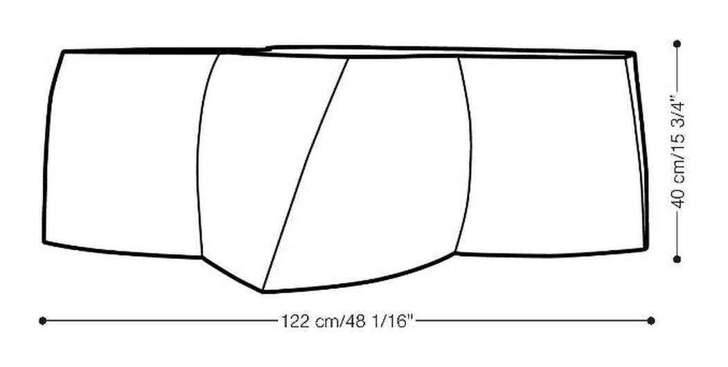 Gehry Coffee Table by Heller, size drawing 1