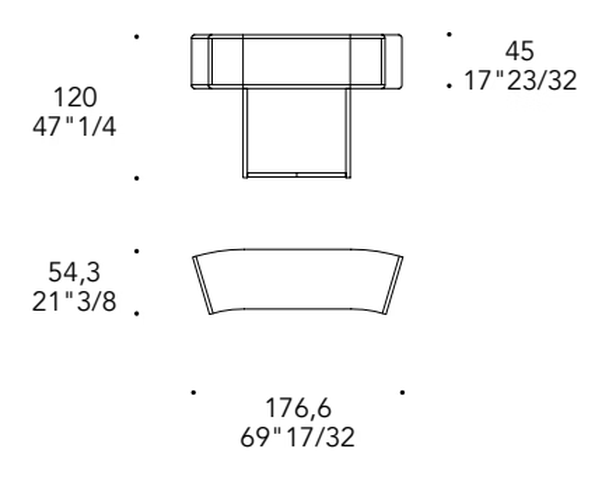Space Bar Cabinet by Reflex, size drawing