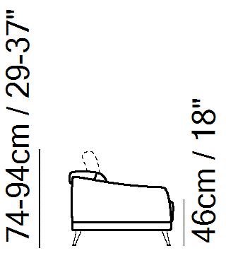 Brooklyn Sectional by Natuzzi Italia, size drawing