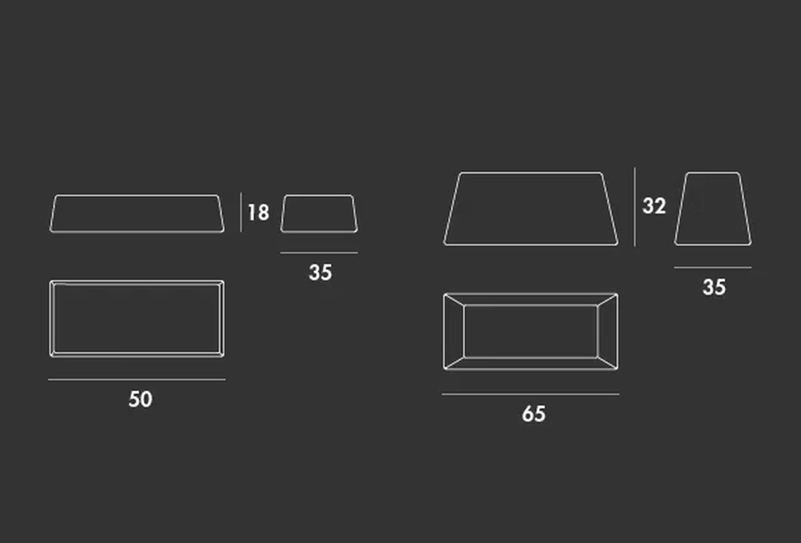 Slim Daybed by Sovet, size drawing: Cushion