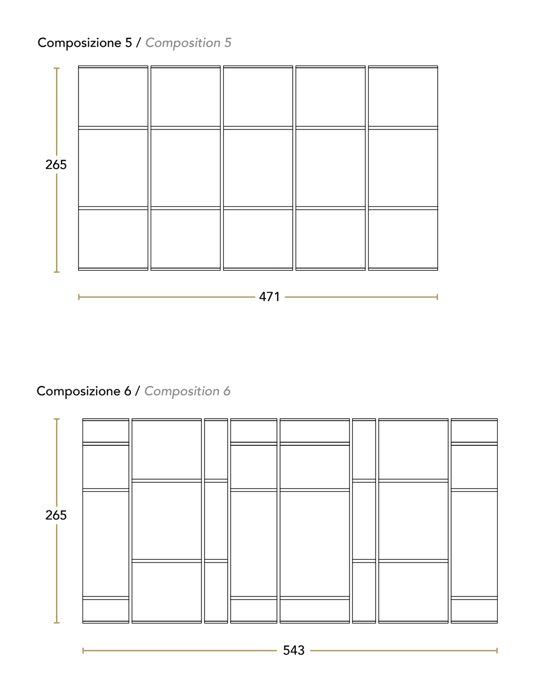 Wally Living Wall Unit by Reflex, size drawing 3