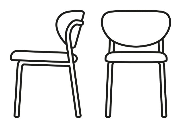 Cozy Chair by Connubia, size drawing