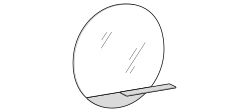 Eric Mirror by Ditre Italia, size drawing: Eric mirror with shelf covered in regenerated leather