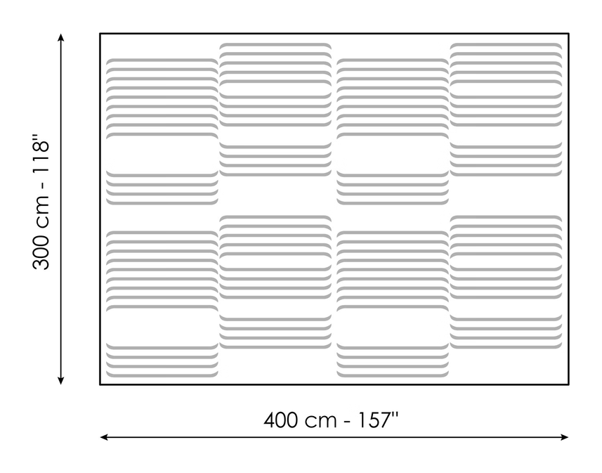 Tangeri Rug by Bonaldo, size drawing: Tangeri 300 x 400
