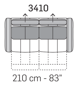 Antares Leg Sofa by Nicoline, size drawing 7