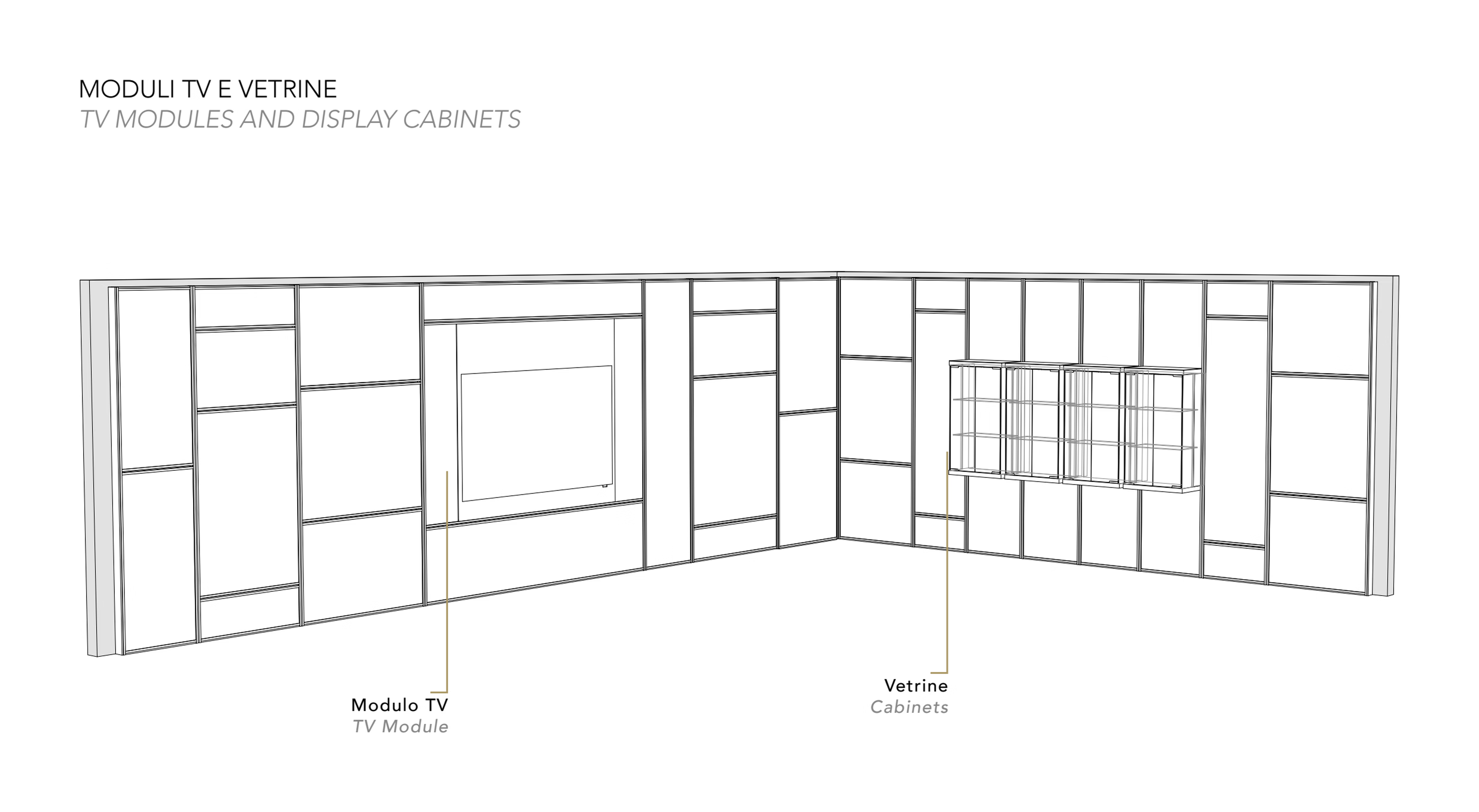 Wally Living Wall Unit by Reflex, size drawing 4