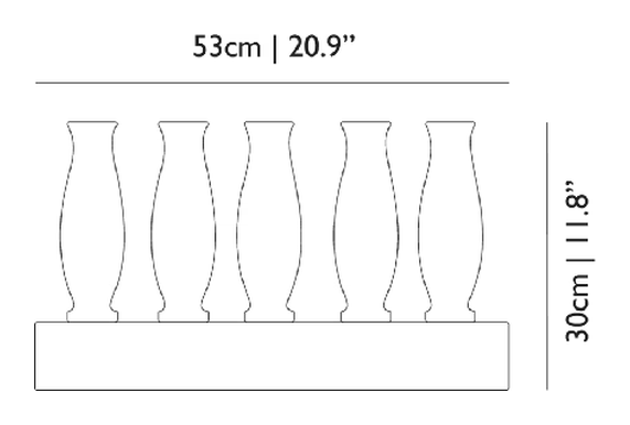 Delft Blue Vases by Moooi, size drawing: Model 5