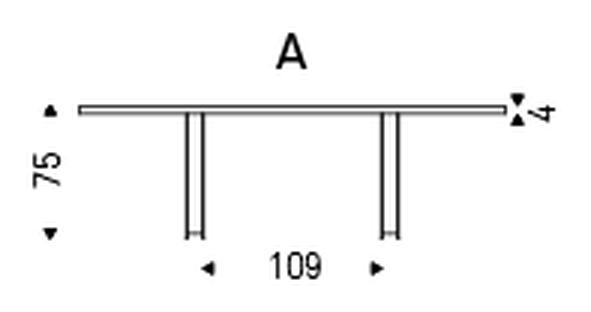 Sigma Dining Table by Cattelan Italia, size drawing 1