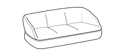 Alta Sofa by Ditre Italia, size drawing: 3-seat sofa