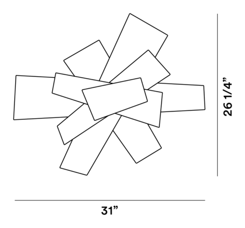 Big Bang Wall Lamp by Foscarini, size drawing