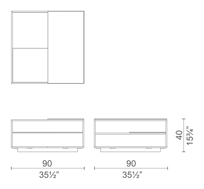 Floe Side Table by Cappellini, size drawing: FLO2