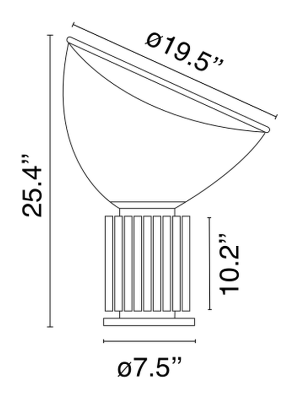 Taccia Table Lamp by Flos, size drawing: Taccia