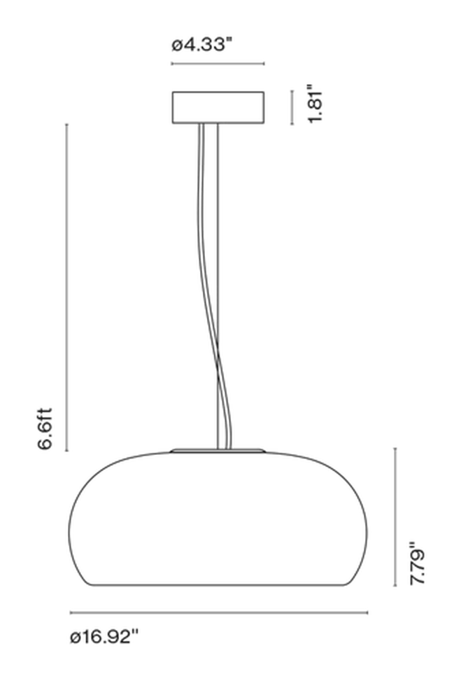 Vetra Pendant Lamp by Marset, size drawing