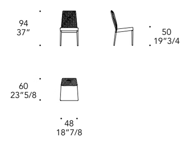 Soft Emerald Dining Chair by Reflex, size drawing