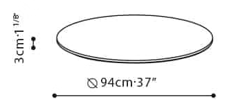 Spin Round Dining Table by Camerich, size drawing: B50H1009 Lazy Susan