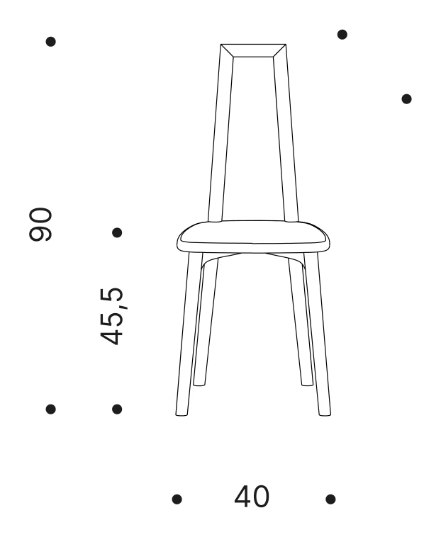 Fab Chair by Driade, size drawing