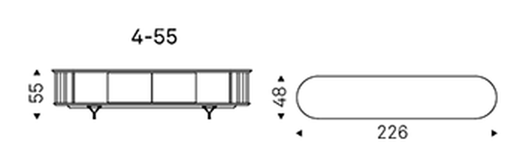Costes TV Stand by Cattelan Italia, size drawing 2