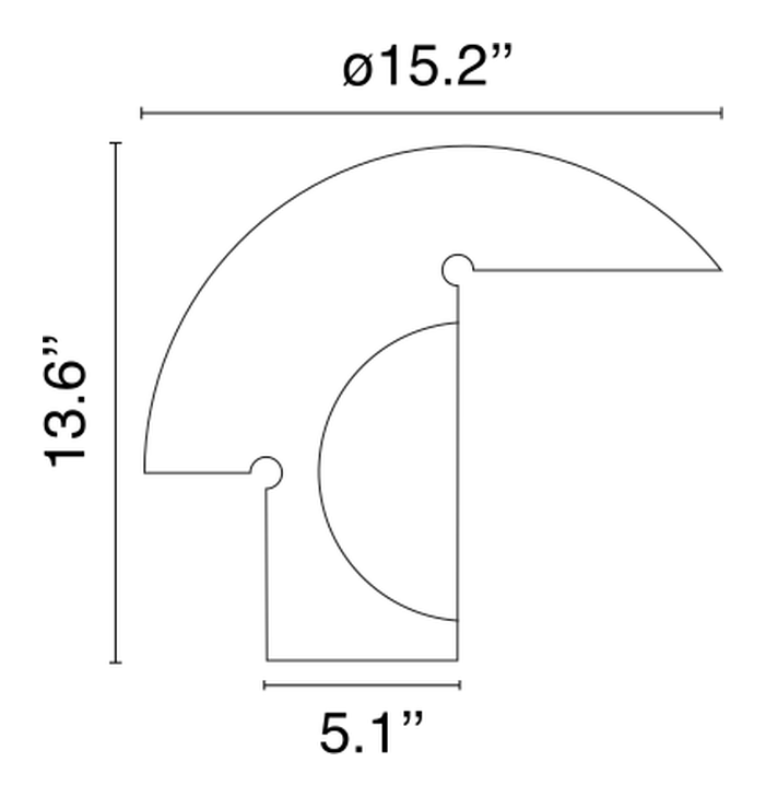 Biagio Table Lamp by Flos, size drawing