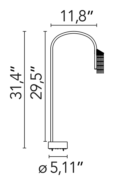 Caule Bollard Nest Light by Flos, size drawing: Caule Bollard Nest 1