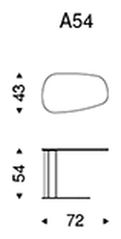 Amalfi Side Table by Cattelan Italia, size drawing 1
