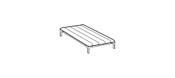 Sanders Air Outdoor Sofa by Ditre Italia, size drawing: Iroko rectangular coffee table