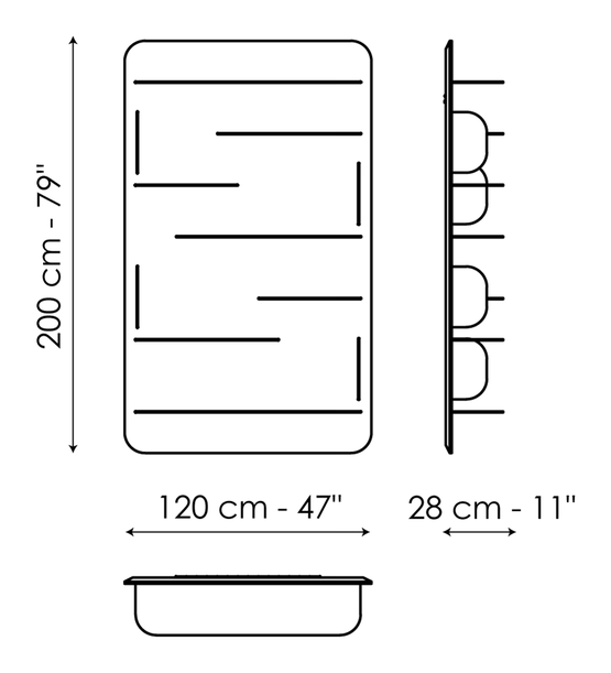 Blabla Bookshelf by Bonaldo, size drawing