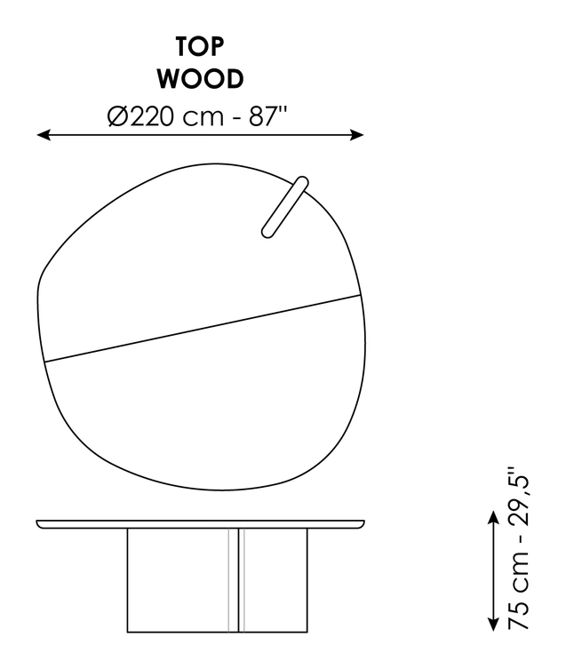 Flatiron Dining Table by Bonaldo, size drawing 6