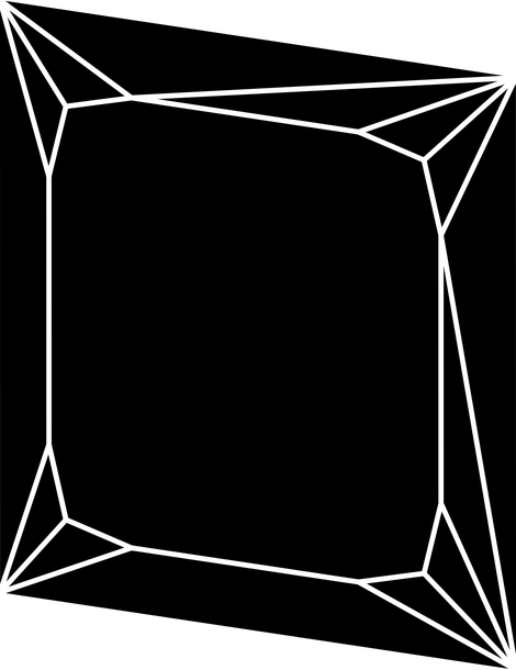 Diamante Mirror by Bontempi, size drawing: 09.44