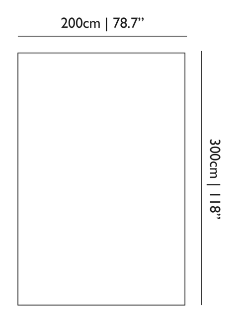 Vibrato Bee Carpet by Moooi, size drawing: Rectangular 200x300