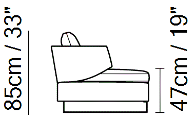 Opus Sectional by Natuzzi Italia, size drawing