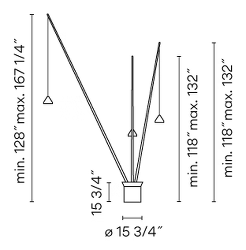 North Lighting Collection by Vibia, size drawing: Model 5622