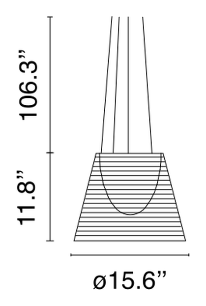 KTribe Suspension Pendant Lamp by Flos, size drawing