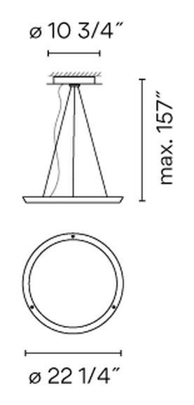 Halo Lighting Collection by Vibia, size drawing: Model 2330