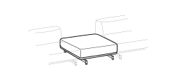 St. Germain Sofa by Ditre Italia, size drawing: Central element base
