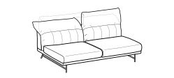 On Line Sofa by Ditre Italia, size drawing: 3-seat central element
