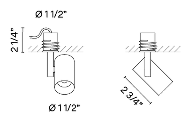 Circus Solo Ceiling and Pendant Lamps by Vibia, size drawing: Models 0171, 0172, 0173