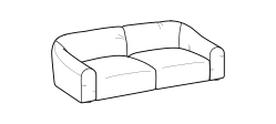 Daily Sofa by Ditre Italia, size drawing: 2-seat maxi sofa