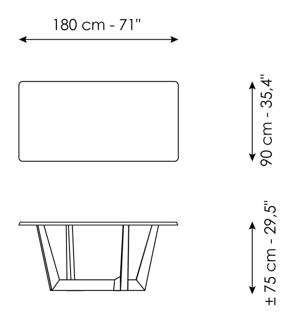 Art Extendable Table by Bonaldo, size drawing 2