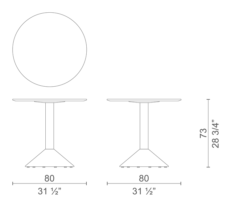 Lud'o Tech Side Table by Cappellini, size drawing: LUT3