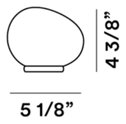 Gregg Table Lamp by Foscarini, size drawing: Gregg Piccola